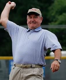 Gov. Perdue throws first pitch in Brooks