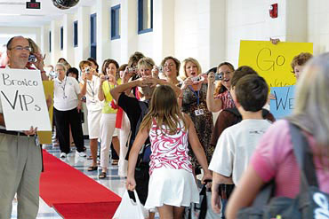 Rolling out the red carpet at newest school