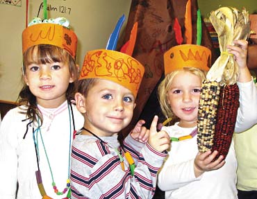 Landmark preschool classes learn about the first Thanksgiving