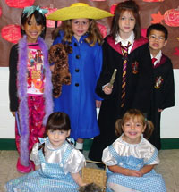Young students play dress-up