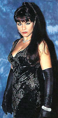 Nancy Benoit portraying her WWE character “Woman”