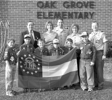 Scouts donate flag