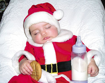 Waiting for Santa can tire a gal out