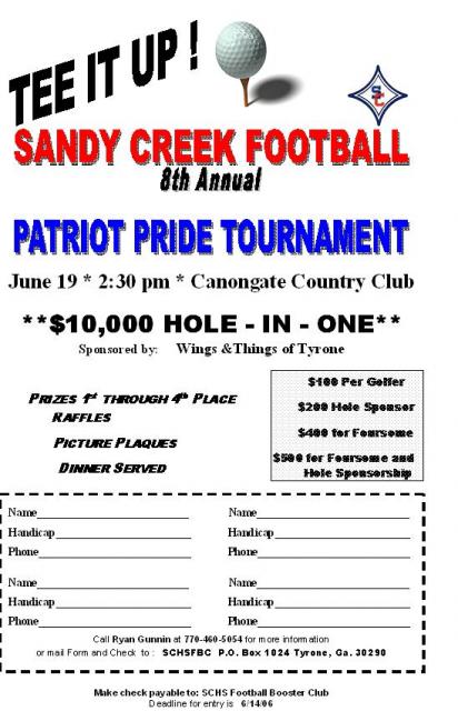 Patriot Pride Tournament Form