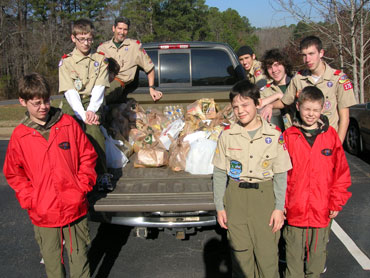 Scouts participate in food drive