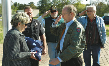 Veteran's Park Host flag ceremony